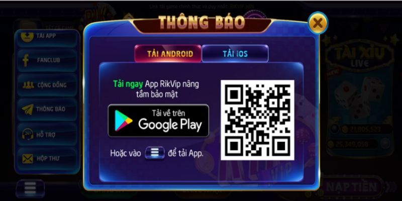 Hướng dẫn tải ứng dụng rikvip trên thiết bị di động 